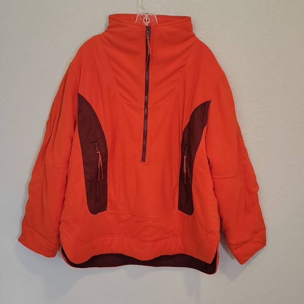 NWOT Free People Women's Orange Fleece Oversized Jacket Size M